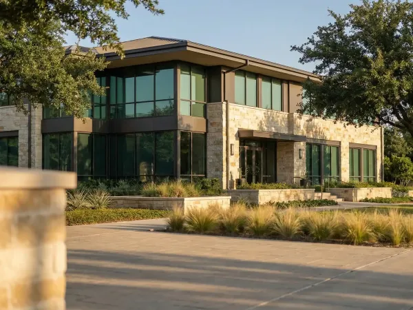 Financial advisor consulting with couple at modern wealth management office in Plano TX Legacy West with portfolio charts visible