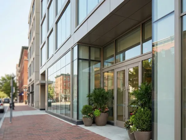Professional dental consultation in a modern Jersey City dental office with a dentist speaking with a new patient in a clean, well-lit treatment room